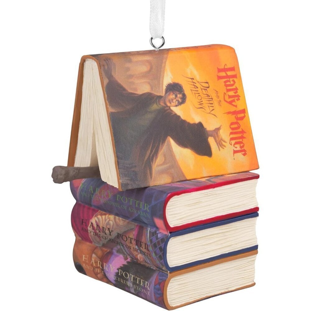 Hallmark Harry Potter Christmas Ornament Stacked Books with Wand Decoration